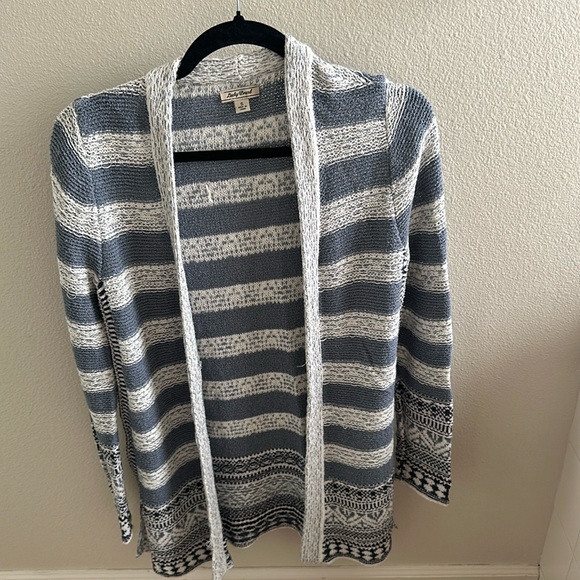 Lucky Brand Sweaters - Lucky Brand Cardigan.  Excellent with jeans!  Chambray, blue,  white/cream.
